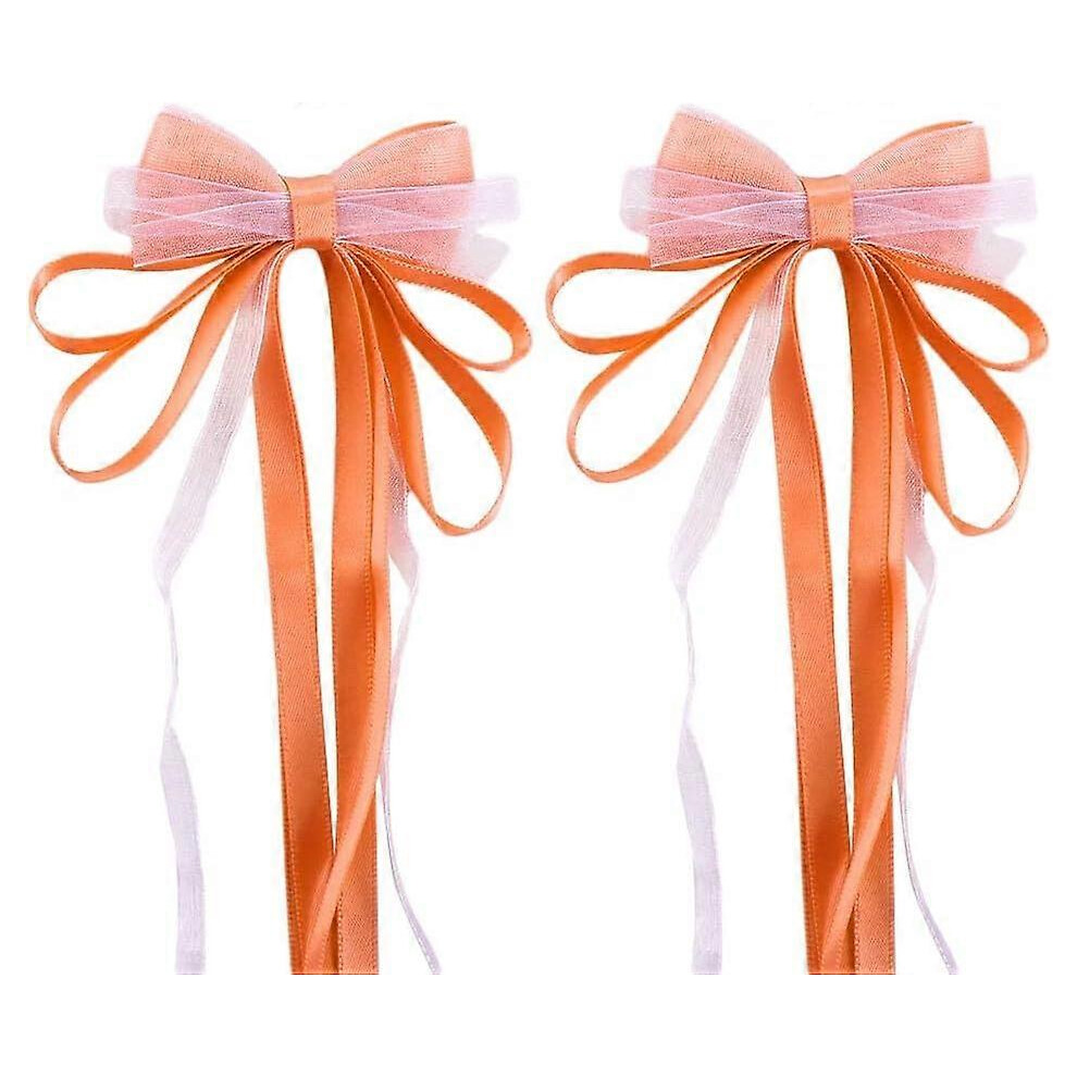 Konhill (As Show, One Size) Handmade Ribbon Sweet Cute Hairpin,Bow Hairpin Colorful Ribbon Lace Hairpin,Chinese Ribbon Hanfu Hair Accessories For Teens Girls