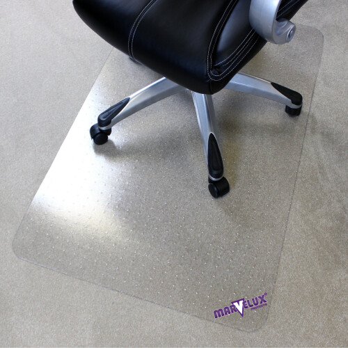 (90 x 120cm) Marvelux Polycarbonate Office Chair Mat for Carpets, Clear