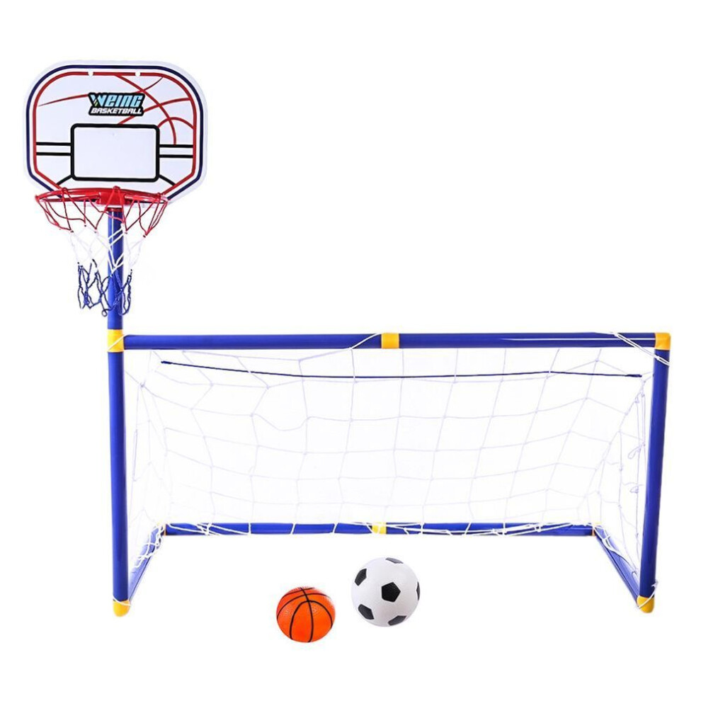 (as shown) Soccer Goal Pool With Basketball Hoop Set For Kids 2 In 1 Outdoor Sports Basketball Stand Soccer Goal