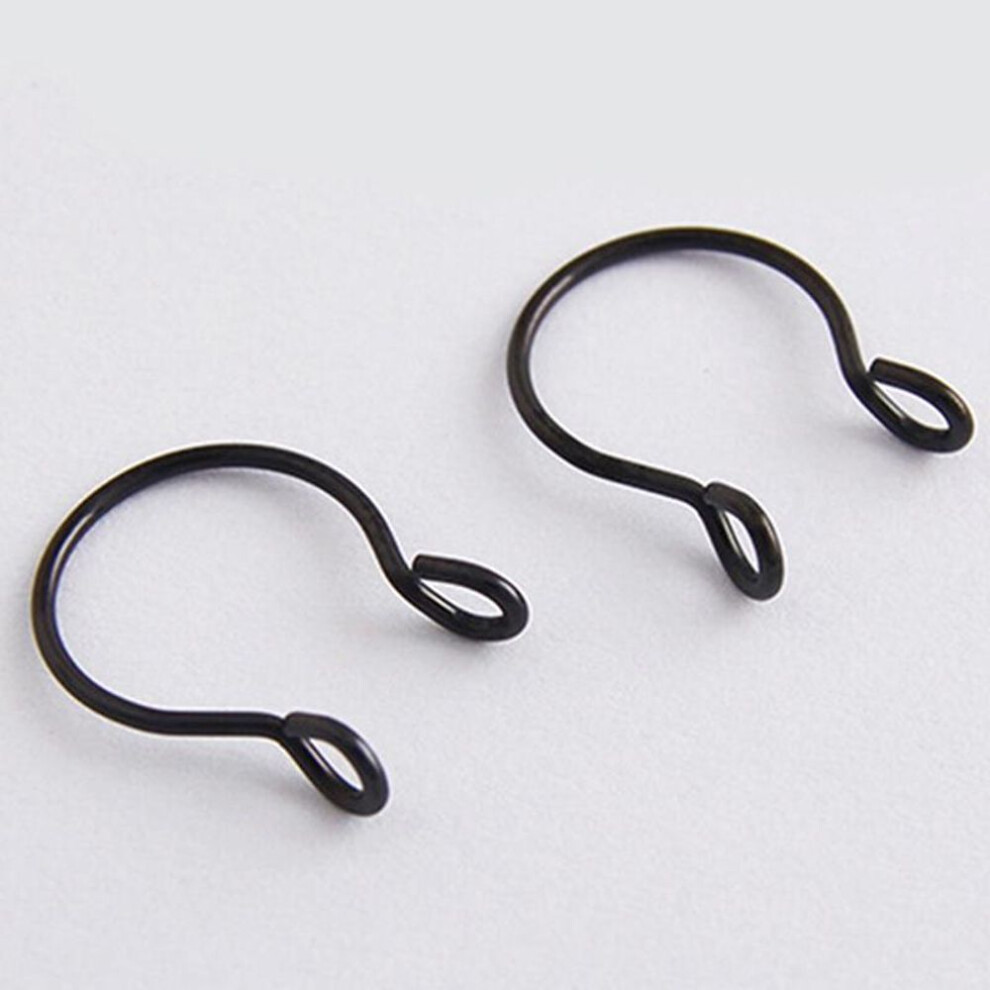 (black) A Dainty Fake Faux Septum Ring Stainless Steel 14k Filled 20 Gauge 8mm In Diameter