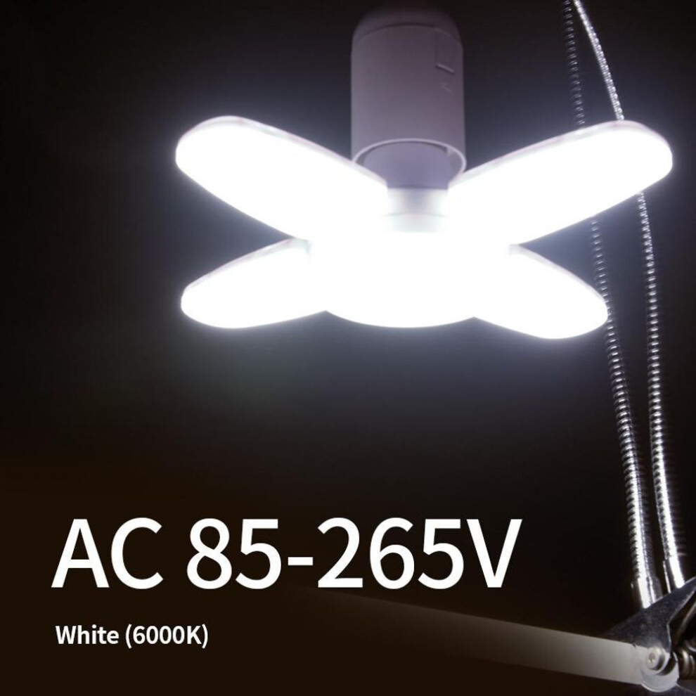 (White 85-265V) Fan Shape Led Bulb E27 Led Lamp Foldable 220v 110v 40 Leds Light Bulbs For Home Ceiling Lamp Warehouse Garage Light Warm White