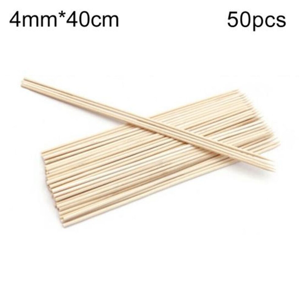 (4mm*40cm) 50/100pcs Disposable Barbecue Bbq Bamboo Skewers Meat Food Meatballs Wood Sticks
