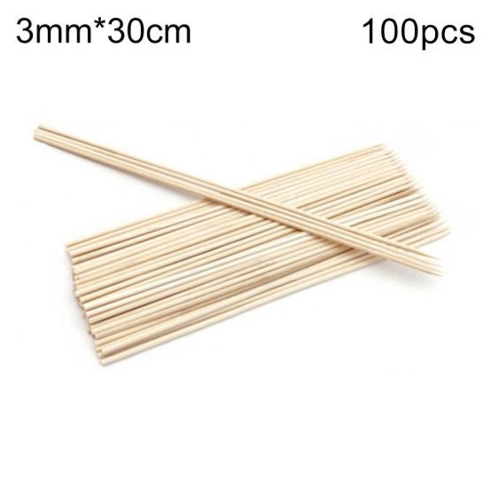 (3mm*30cm) 50/100pcs Disposable Barbecue Bbq Bamboo Skewers Meat Food Meatballs Wood Sticks