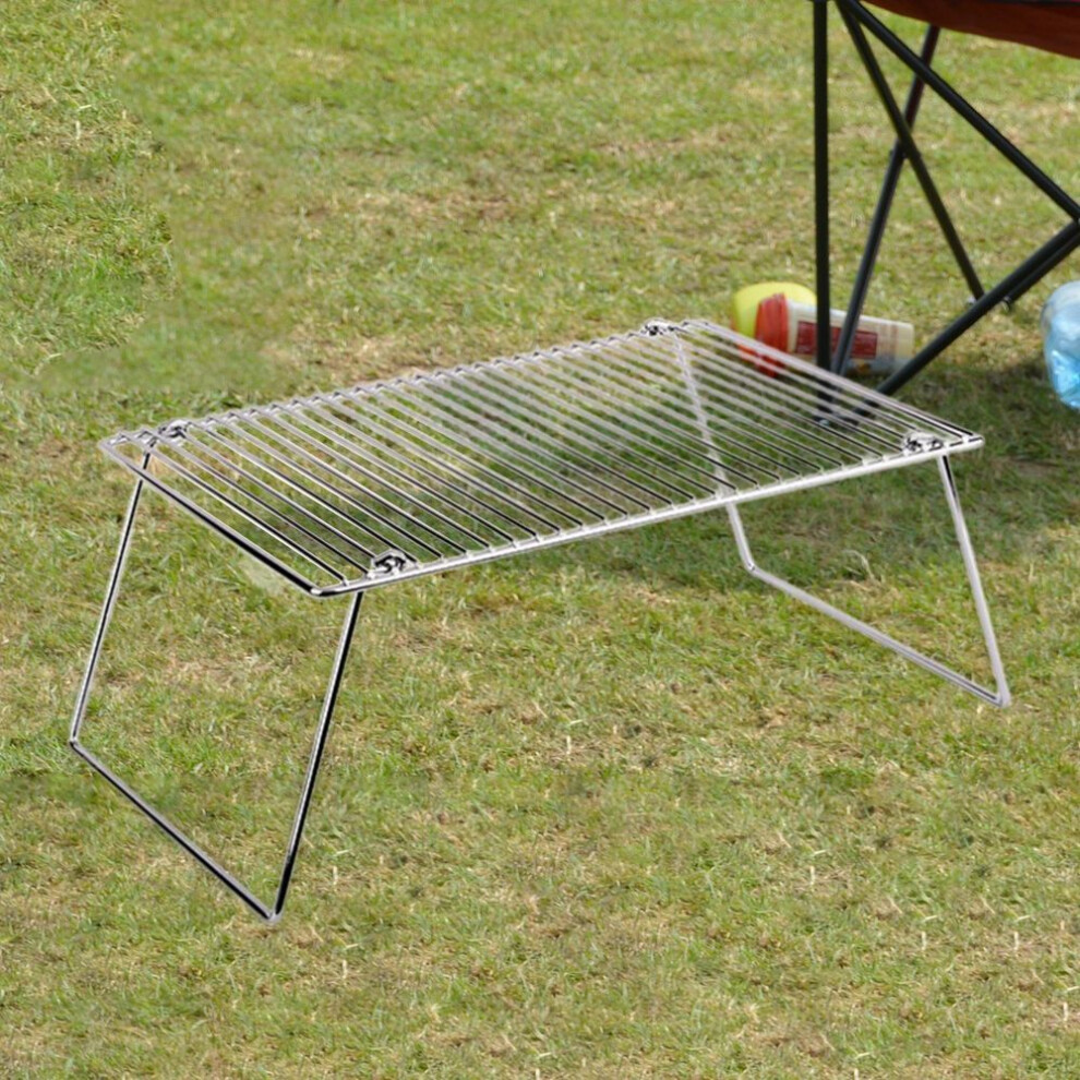 Folded Campfire Grill Gas BBQ Drying Roasting Rack Baking Grate Camping for