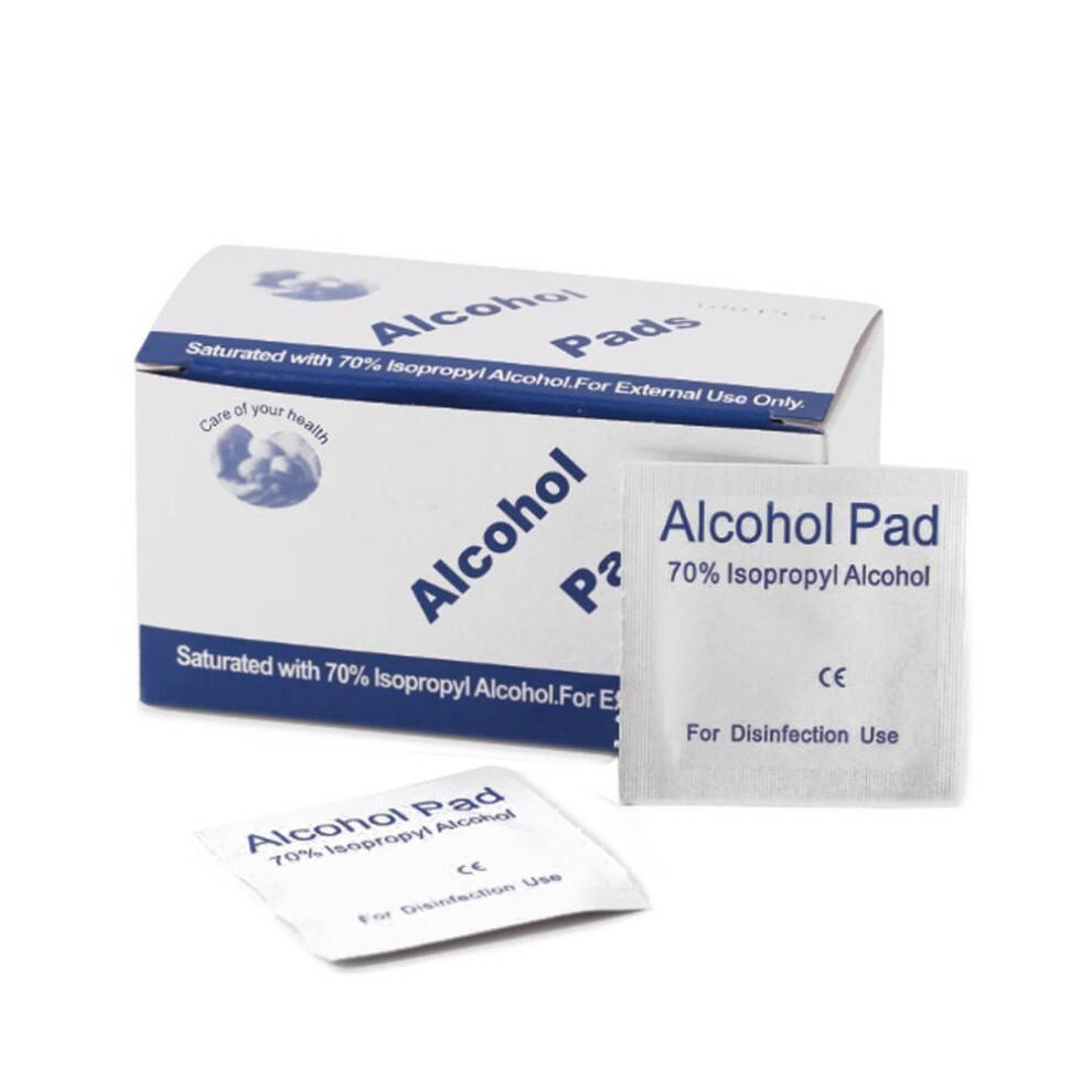 (white) 100pcs Disposable Alcohol Sterilized Cotton Pads Tableware Disinfection
