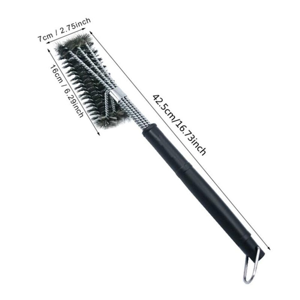 (as the picture) Barbecue Grill Stainless Steel Bbq Brush Wire Bristles Non-stick Cleaning Brushes With Handle Remove Stains Bbq Accessories