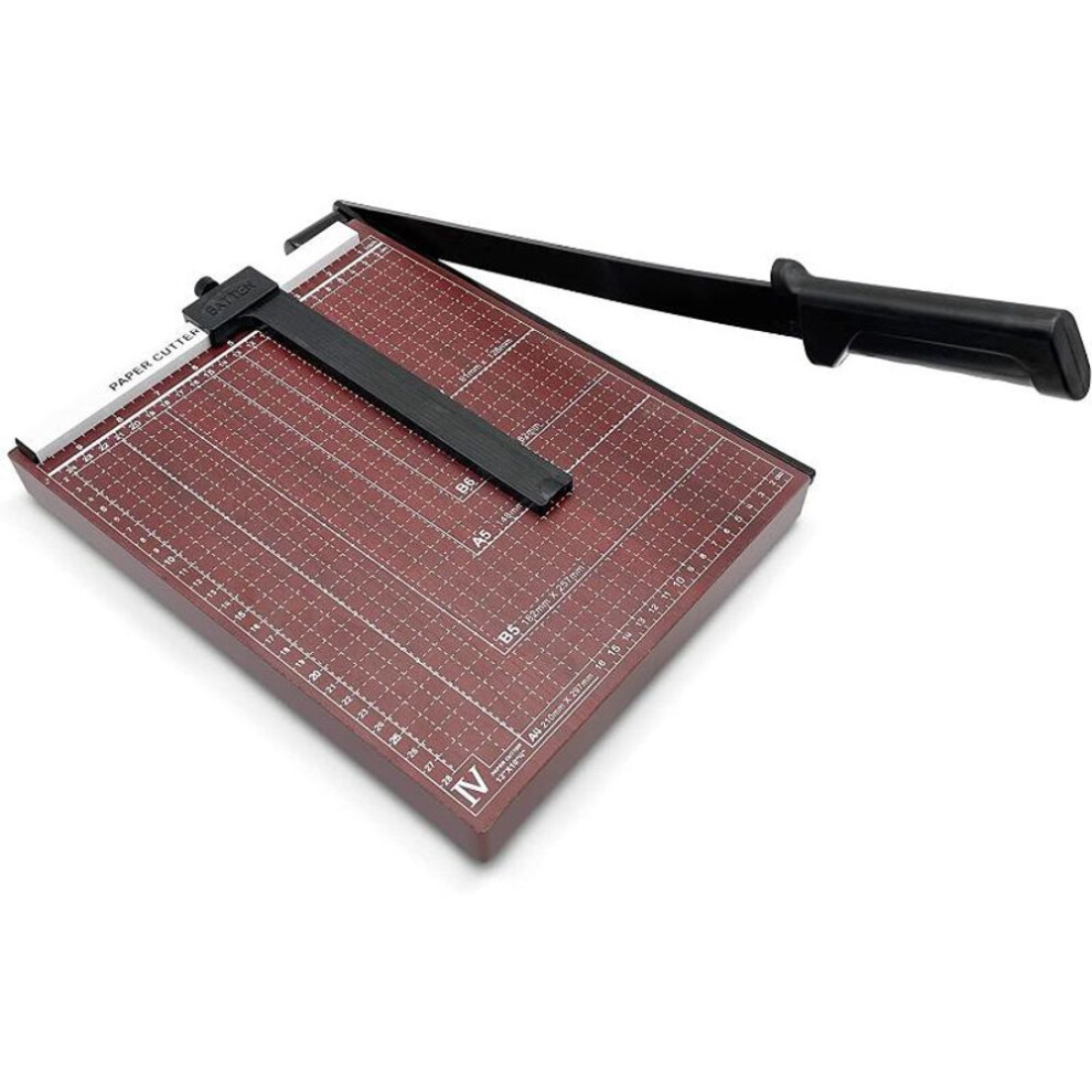 (as the picture) A4 Wood Bar Paper Knife A4 Paper Knife Manual Paper Cutter A4 Paper Cutter Paper Cutter Office A4 Paper Cutter, Guillotine Paper Trimmer 12 Inch Cut