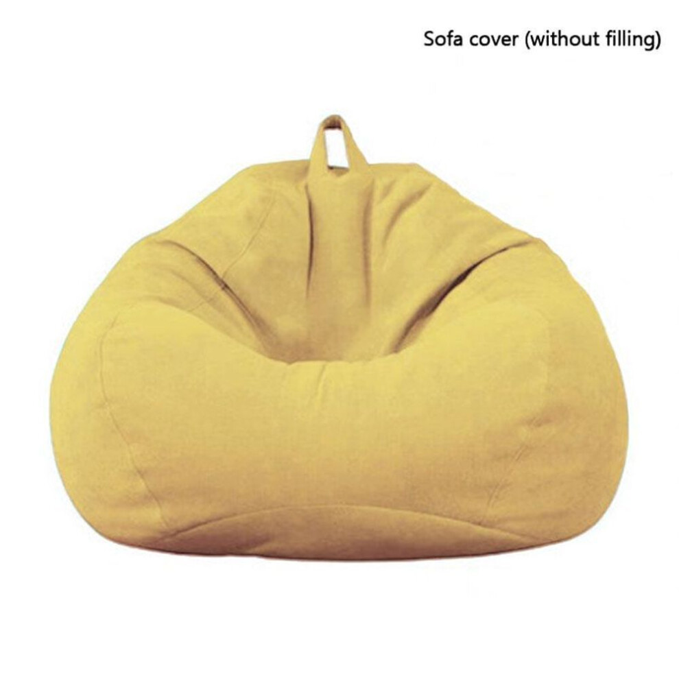 (yellow) Trendy Unisex Living Room Beanbags Lounger Lazy Sofa Bean Bag Cover Indoor Seat Bean Bag For Adults Kids(no Filling) Without Filler Large Sofa Cover