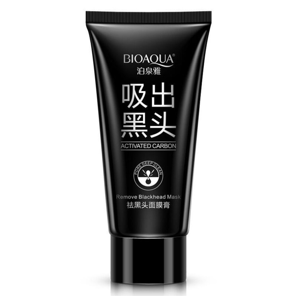 (as the picture) Bioaqua Black Mud Face Mask Deep Cleansing Purifying Remove Blackhead Facial Mask Strawberry Nose Acne Remover Whitening