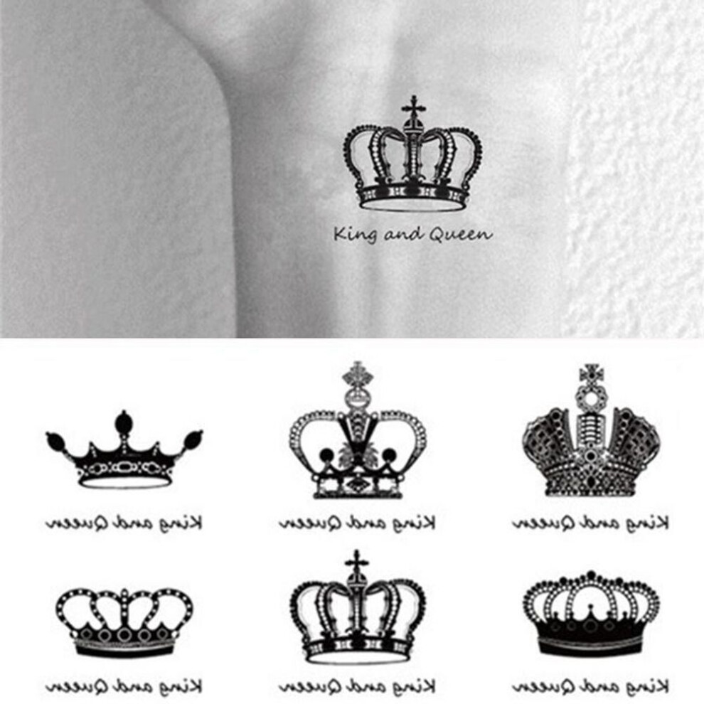 (1pc) Body Art Waterproof Temporary Tattoos For Men And Women Fashion 3D Crown Design Small Tattoo Sticker