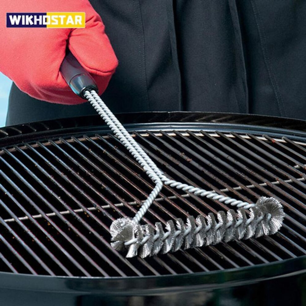 (as the picture) Barbecue Grill Bbq Brush Clean Tool Grill Accessories Stainless Steel Bristles Non-stick Cleaning Brushes Barbecue Accessories