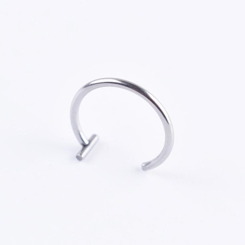 (silver, 1.0*10mm) Men Women Trendy Titanium Steel Punk Clip On Fake Piercing Ear Nose Lip Rings Unisex Nose Ring Women Septum Body Jewelry