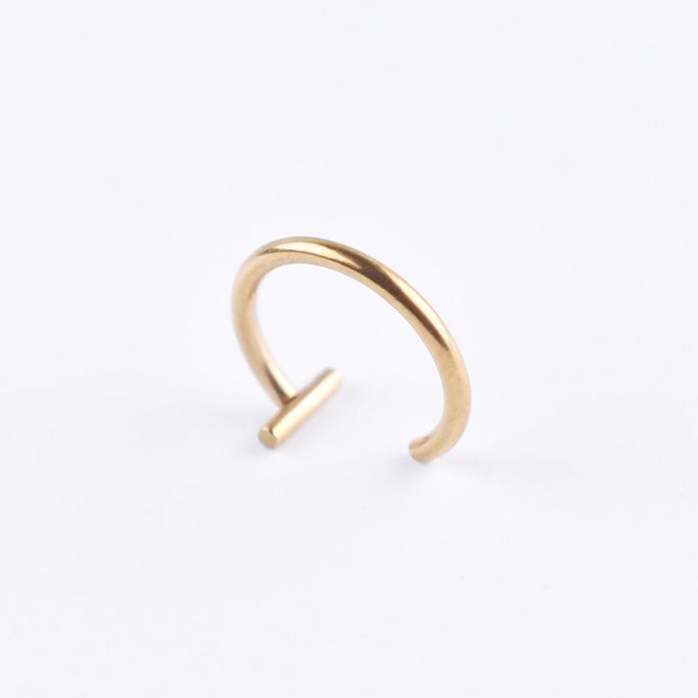 (gold, 1.0*10mm) Men Women Trendy Titanium Steel Punk Clip On Fake Piercing Ear Nose Lip Rings Unisex Nose Ring Women Septum Body Jewelry