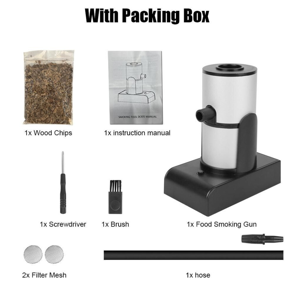 (black) Portable Food Cold Smoke Generator Wood Chips For  Bbq Grill Molecular Cuisine Smoking Gun Smokehouse Cooking Kitchen Cooking Meat Fish  Bacon Smoker