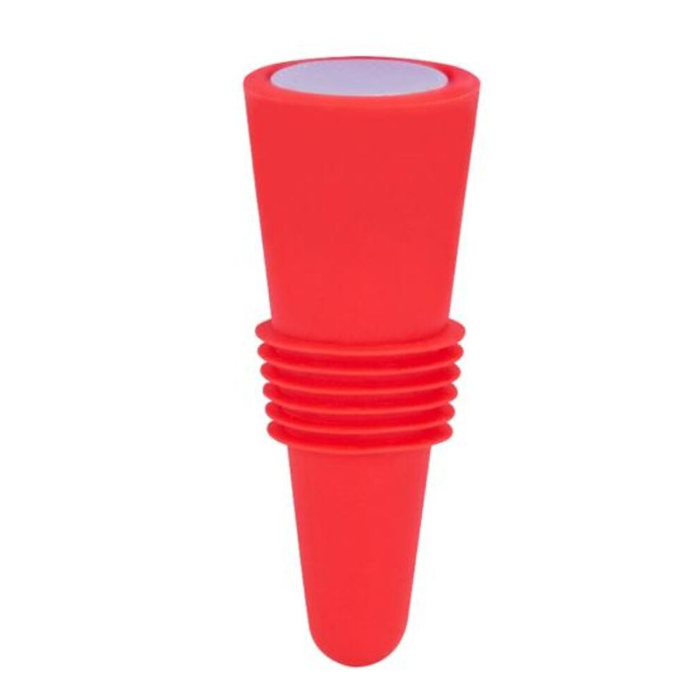 (red) Reusable Silicone Red Wine Champagne Bottle Stopper Cone Lid Sealing Top Cover