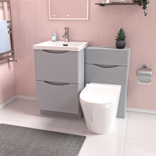 Nes Home Matte Grey 1000mm Freestanding Basin Vanity WC Unit & Modern BTW Toilet