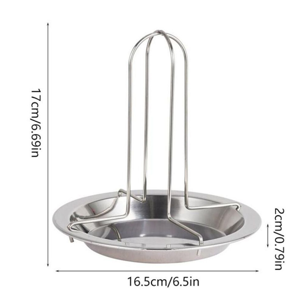 (silver) Roasting Grill Stand Chicken Roaster Rack Kitchen Outdoor Bbq Tools Carbon Steel Non-Stick Grilled Chicken Plate
