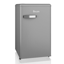 Swan SR11035GRNE Retro Under Counter Fridge with 77L Fridge Capacity, 13L Freezer Capacity, 1 Glass Shelf, E Energy Rated, Grey