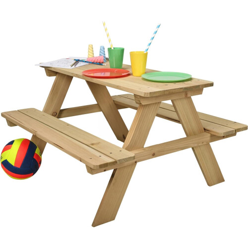 idooka Kids Wooden Picnic Bench Table