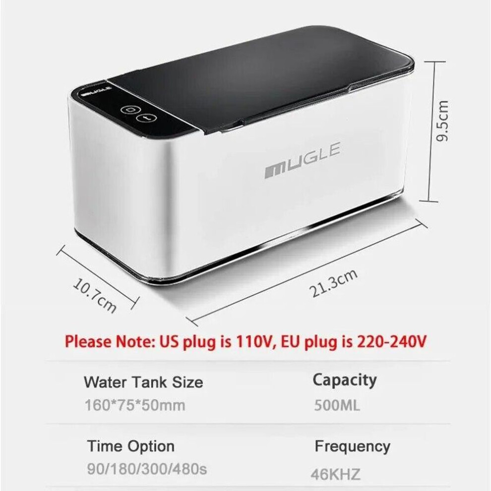(EU) Powerful Ultrasonic Cleaner 500ml 46khz For Jewelry Glasses Razor Circuit Board Watches Denture Teeth Ultrasound Washing Machine