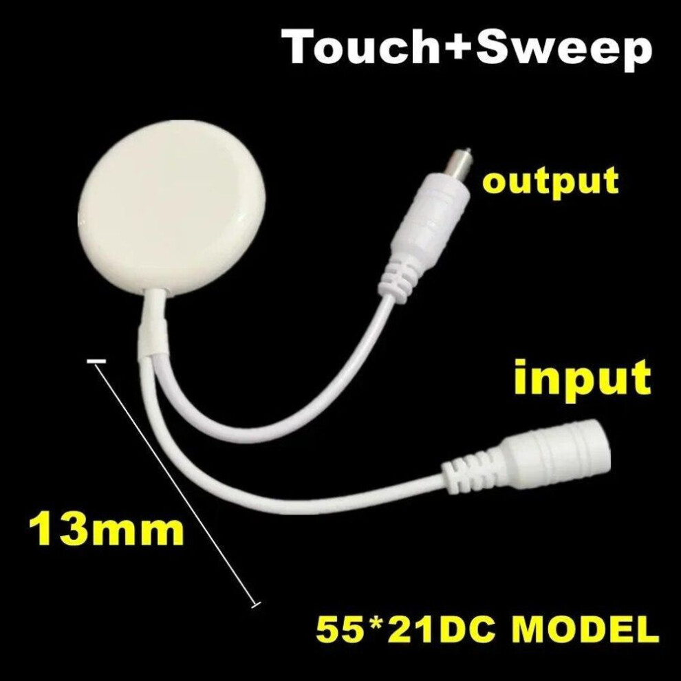(as the picture, DC wire - short-B) Penetrable 25mm Wood Panel Wireless Touch Sensor Led Light Switch Control 12v 24v 60w Hand Sweep Control Dimmable Touch Dimmer