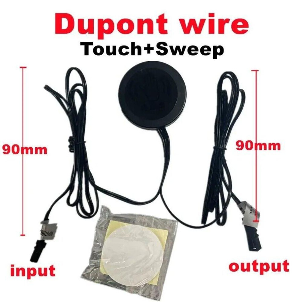 (as the picture, Dupont wire-A) Penetrable 25mm Wood Panel Wireless Touch Sensor LED Light Switch Control 12V 24V 60W Hand Sweep Control Dimmable Touch Dimmer