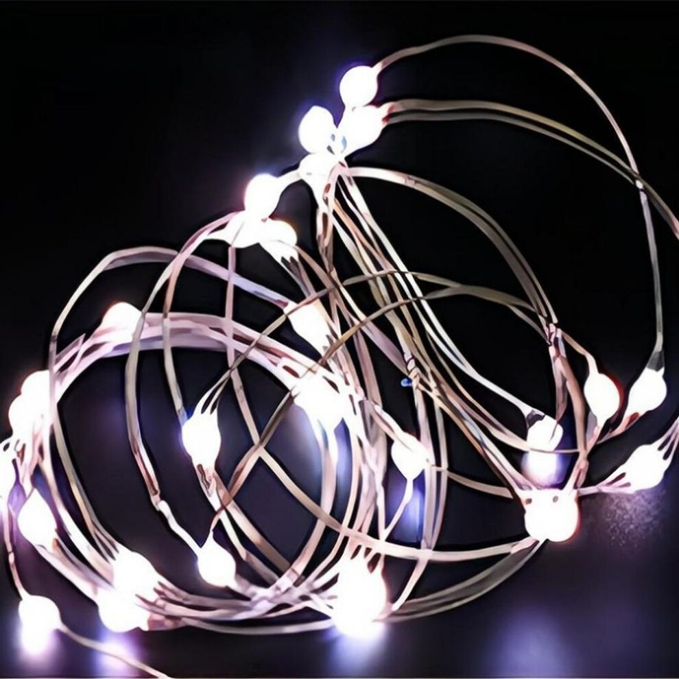 (white, 5m) LED String Lights 1/2/3/5/10/20/30M  Battery Copper Wire Garland Lamp Outdoor Waterproof Fairy Lighting For Christmas Wedding Party Decor