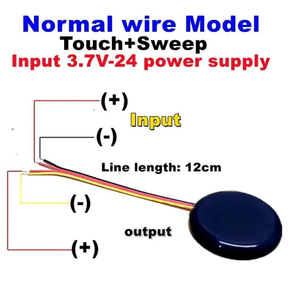 (as the picture, Ordinary wire - A) Penetrable 25mm Wood Panel Wireless Touch Sensor Led Light Switch Control 12v 24v 60w Hand Sweep Control Dimmable Touch Dimmer