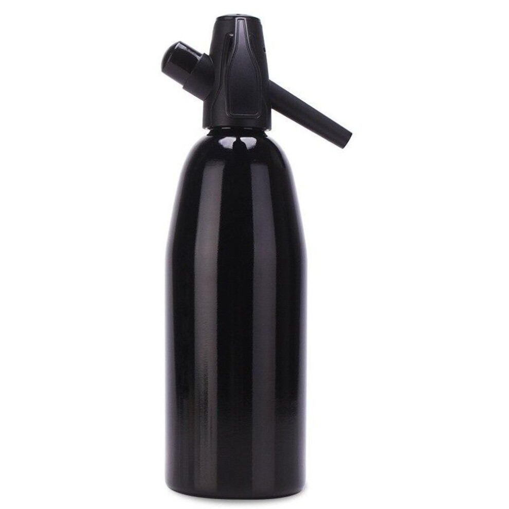 (black) Manual 1l Soda Siphon Co2 Dispenser Water Bubble Generator Cool Drink Cocktail Soda Machine Aluminum Bar Diy Soda Maker