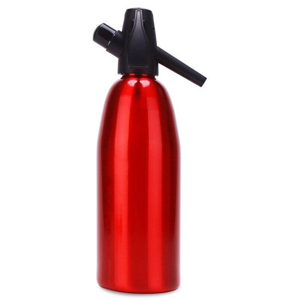 (silver) Manual 1l Soda Siphon Co2 Dispenser Water Bubble Generator Cool Drink Cocktail Soda Machine Aluminum Bar Diy Soda Maker