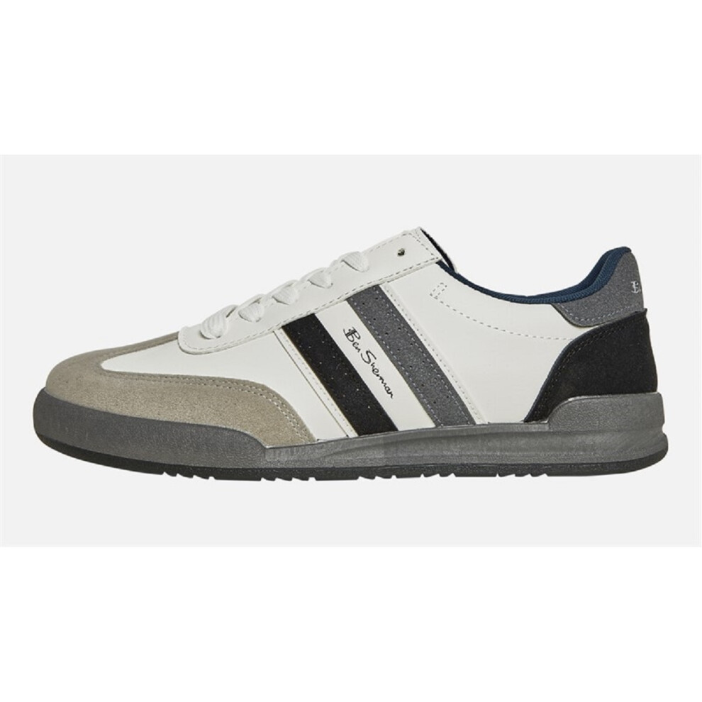 Ben Sherman (Uk Size 10, White/Black/Grey) Sokka Men's Comfort Stylish Classic Smart Fashion Casual Trainers