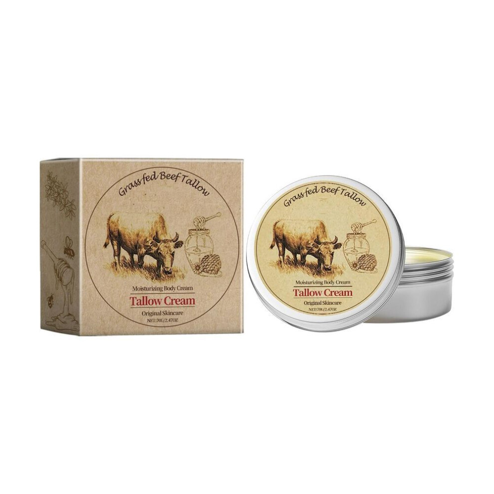 (as the picture) Beef Tallow For Skin, Tallow And Honey Cream, Organic Beef Tallow Balm For Face Moisturizer With Wild Honey For All Purpose Balm