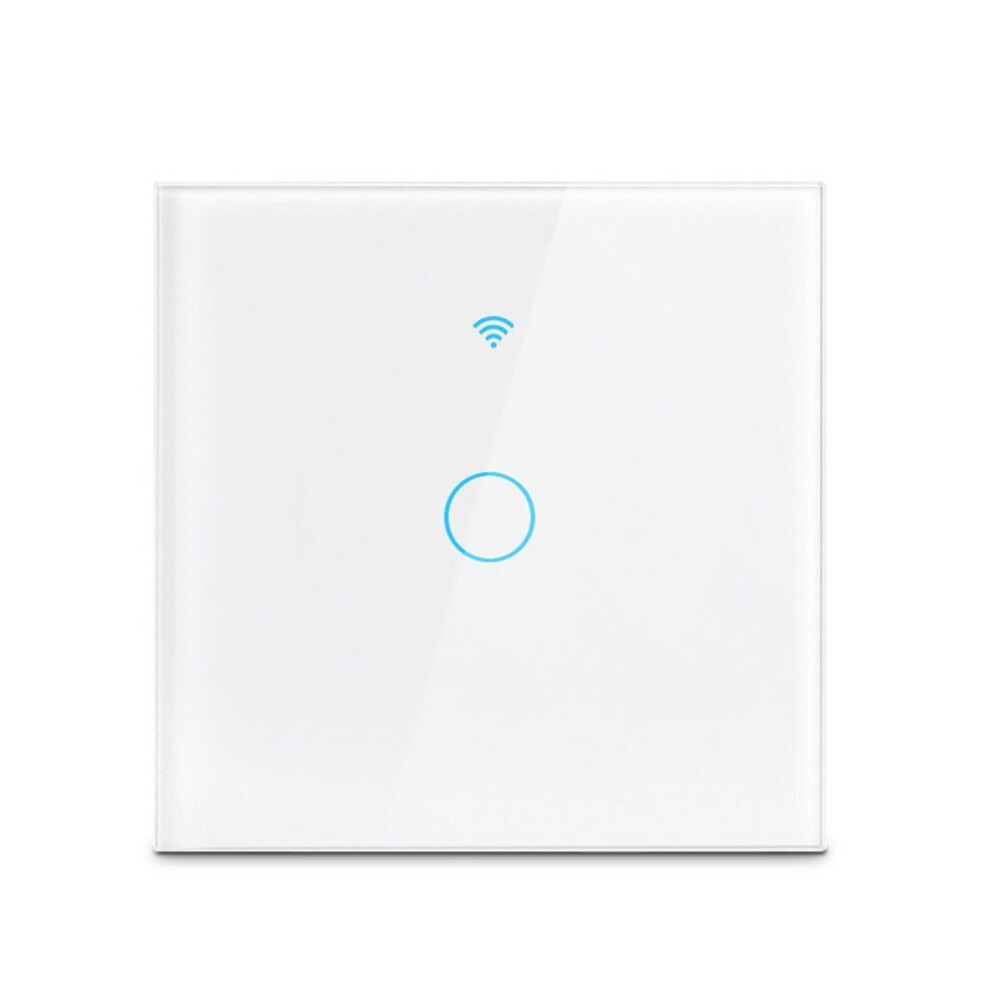 (white, 1-Gang) Eu 220v Tuya Smart Home Wifi Touch Switch 1 2 3 Gang Glass Panel Wall Light Switches Support Alexa Google Home No Neutral Wire
