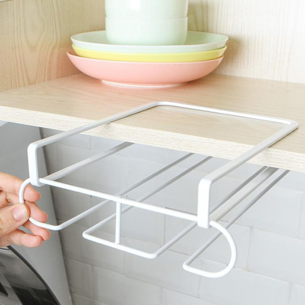 (white) Wine Glass Cup Holder Hanging Bar Hanger Steel Wine Rack Shelf Champagne Storage