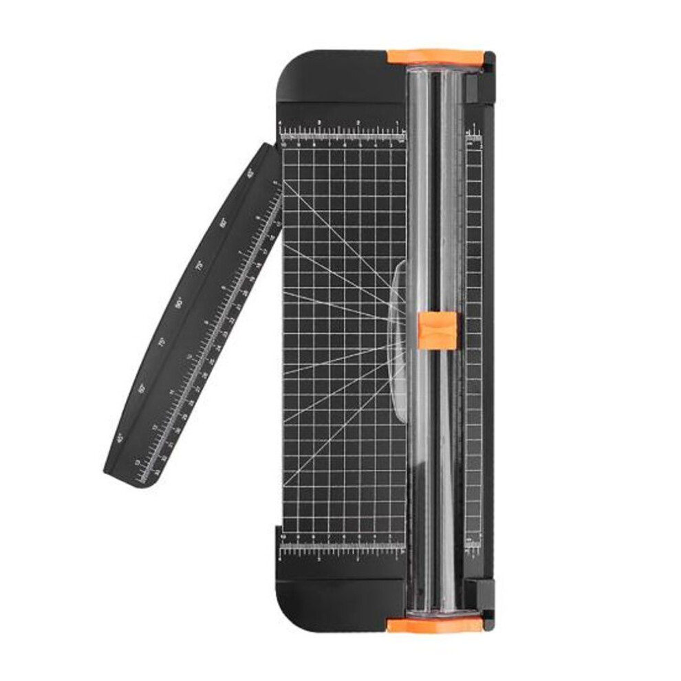 (black) Paper Trimmer Scrapbooking Tool With Automatic Safety Protection Side Ruler Bidirectional Sharp Blade Paper Slicer