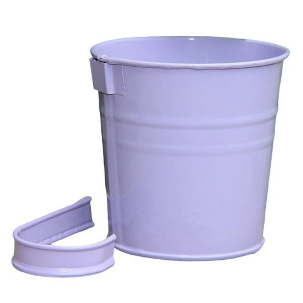(purple, One Size) Flower Basket Practical Sturdy Anti-deformed Bucket-shaped Pot With Removable Hook For Patio
