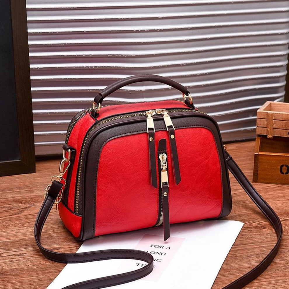 (red, 24x12x20cm) Handbags Women Bags Designer Pu Leather Solid Color Messenger Bag Fashion Shoulder Crossbody Bags Girls Tassen Tote