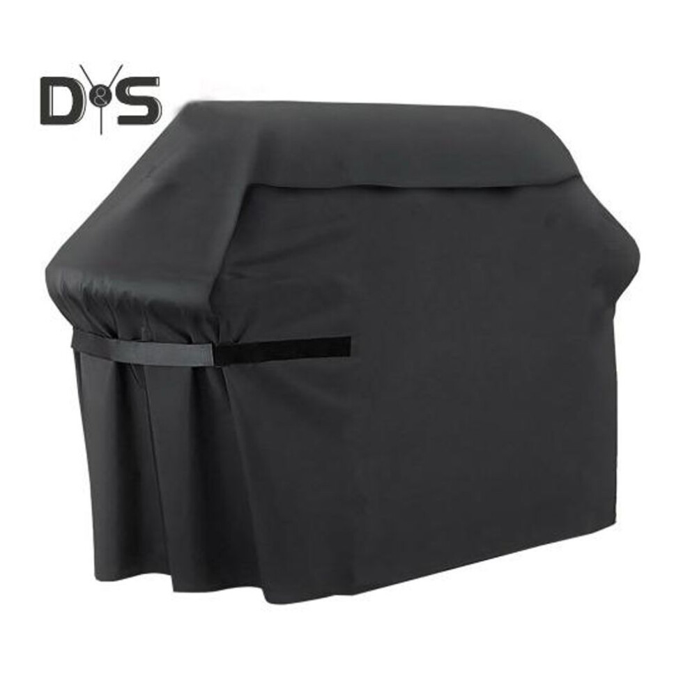 (black) Heavy-duty Bbq Grill Cover With Fastener Tapes Waterproof Uv Resistant All-weather Protection Gas Grill Cover Protector