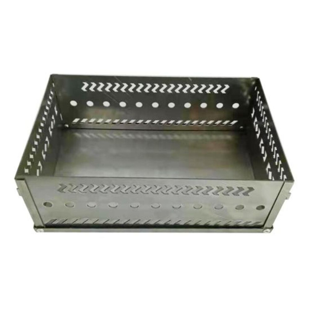 (A) Foldable Outdoor Stove Sauna Stone Holder Camping Wood Basket Portable Heat-resistant Picnic Bbq Charcoal Firebox Basket