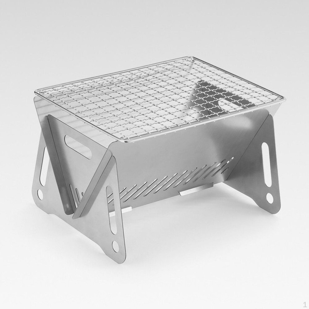 Barbecue Charcoal Grill Folding With Carry Bag Desk Tabletop Camping Stove Wood Burning