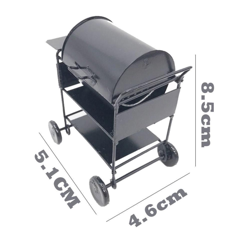 (black, One Size) (projector)bbq Grill Miniature Yard Garden 1/12 Dollhouse Barbecue Picnic Grill Oven Black