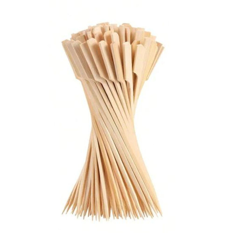 100pcs Wooden Skewers 6 Inch Sturdy Cocktail Picks For Appetizers Flat Paddle