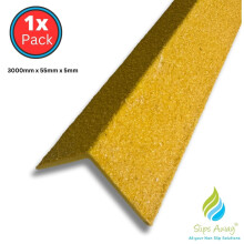 (Yellow, 1) GRP Stair Nosings – Heavy-Duty Anti-Slip Safety Tread - Non-Slip Step Edge Protection -Packs of 1-150