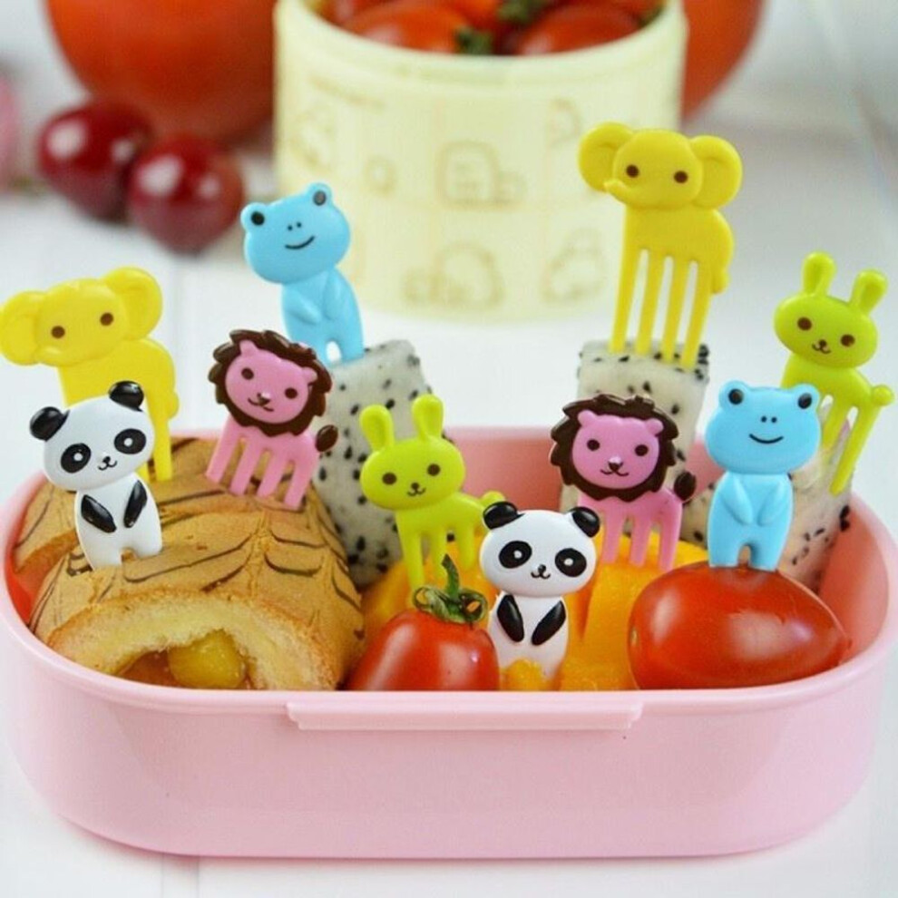 (2) 10pcs Bento  Animal Food Fruit Picks Forks Lunch Box Accessory Decor Tool