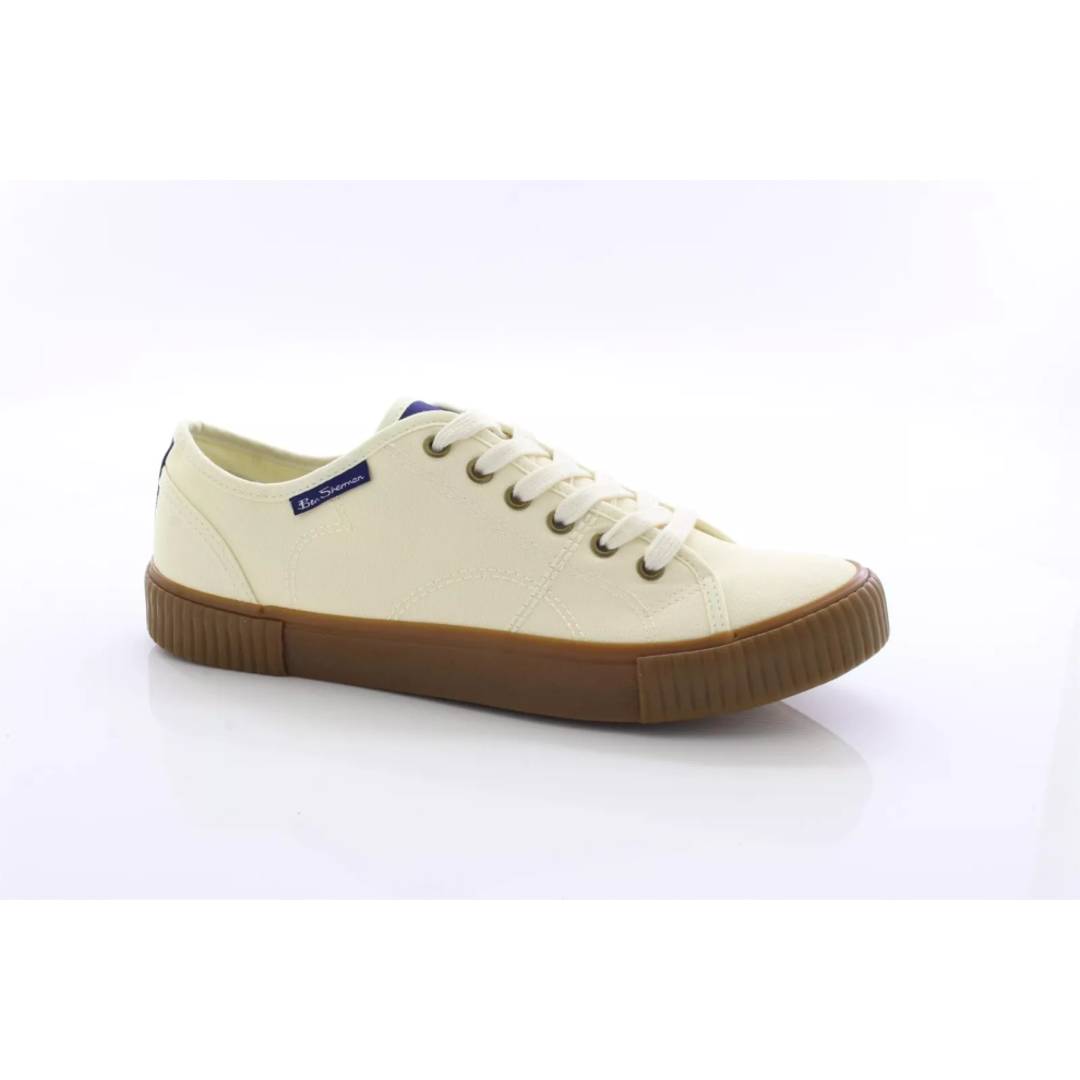 (UK Size 7, Ecru) Ben Sherman Canvey Men's Comfort Classic Smart Fashion Casual Canvas Pumps Shoes