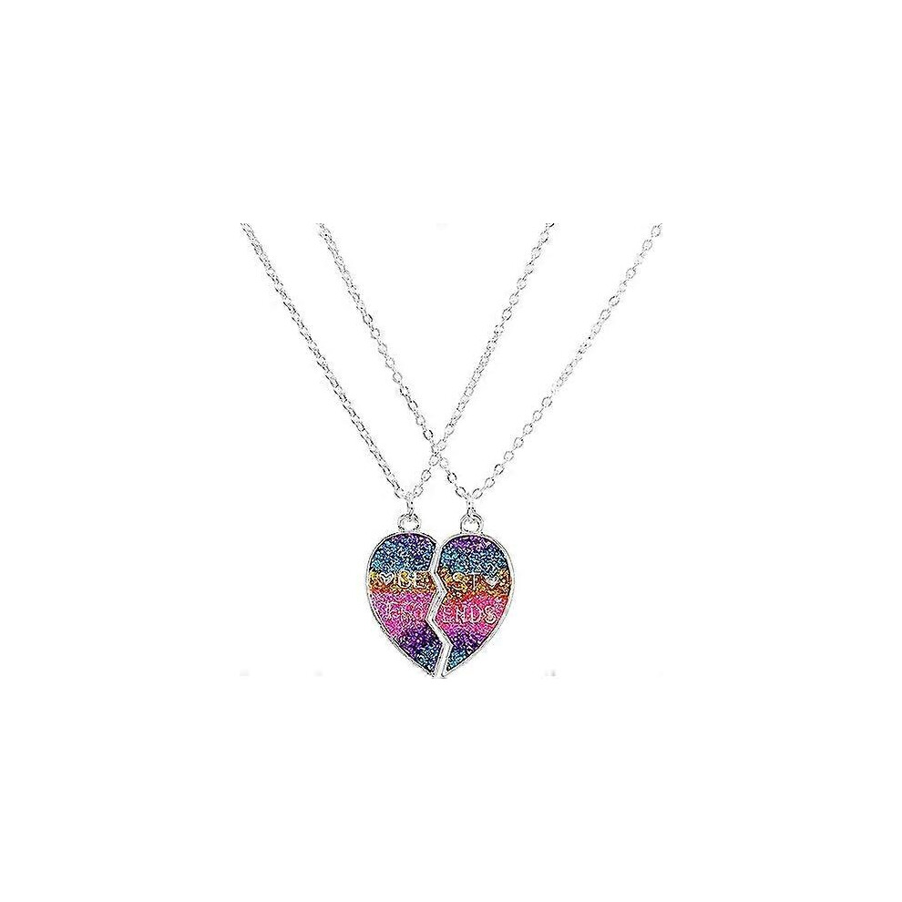 Konhill (As Show, One Size) 2Pcs Set Best Friends Magnetic Half Broken Heart Koala Panda Engraved Bff Pendant Necklace For Women Girl Men Forever Bff Friendsh