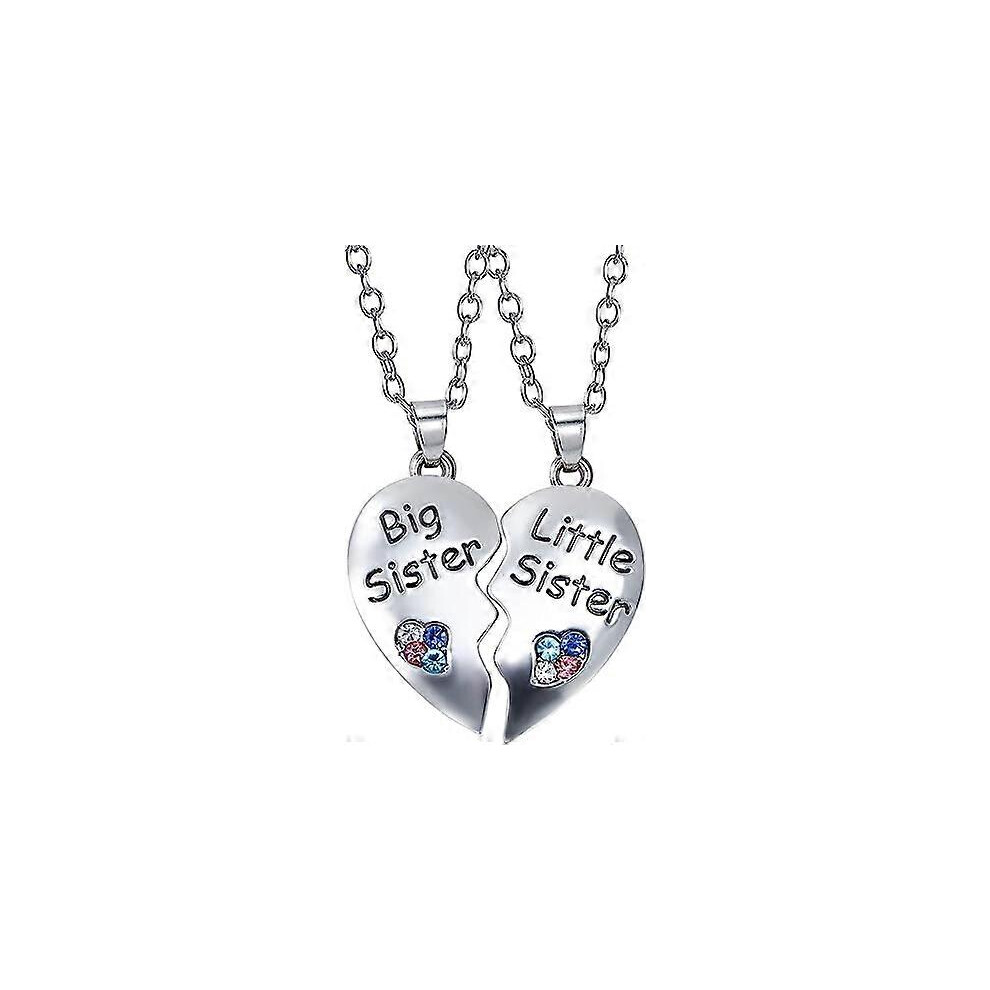 Konhill (As Show, One Size) Bff Necklace For 2, Best Friend Necklaces, Panda, Dolphin, Penguin Valentines Day Gifts Split Heart Rhinestone Friendship Necklace