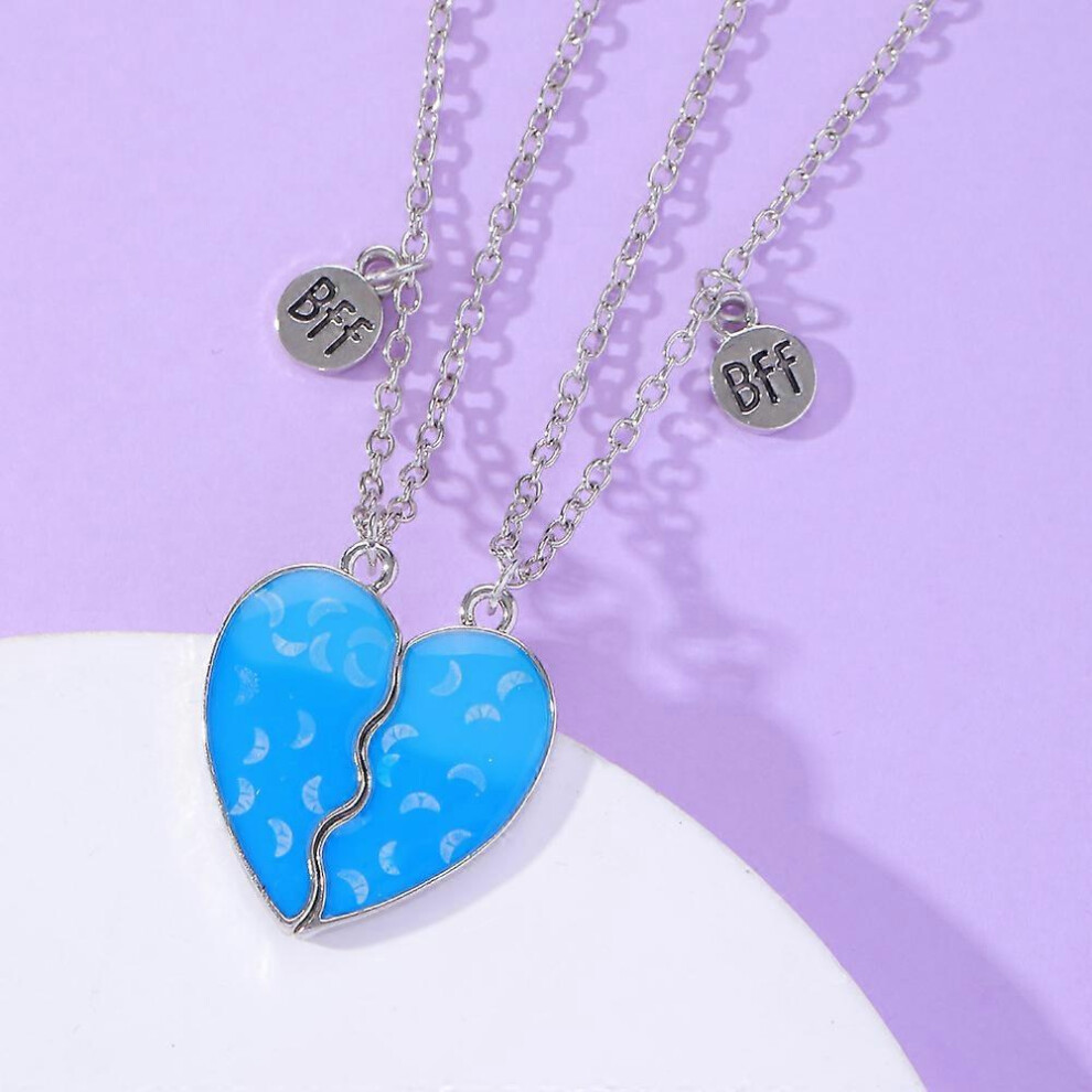 Konhill (As Show, One Size) Bff Necklace For 2-Cute Split Heart Pendant Best Friends Forever Friendship Best Friends Necklaces For Girls, Sisters