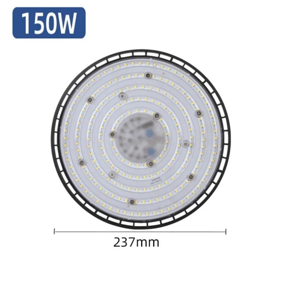 (White Light 6000K 150W) Ac220v Super Bright Ufo Led High Bay Lights Waterproof Commercial Industrial Lighting Market Warehouses Workshop Garage Lamp