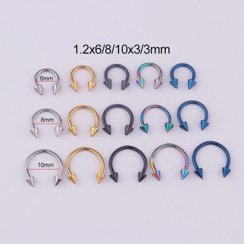 (multicolor, 10mm 1pc) 1pc Titanium Ear Piercing Fake Nose Rings Helix Piercings Labret Septum Lip Eyebrow Ear Piercings Body Jewelry